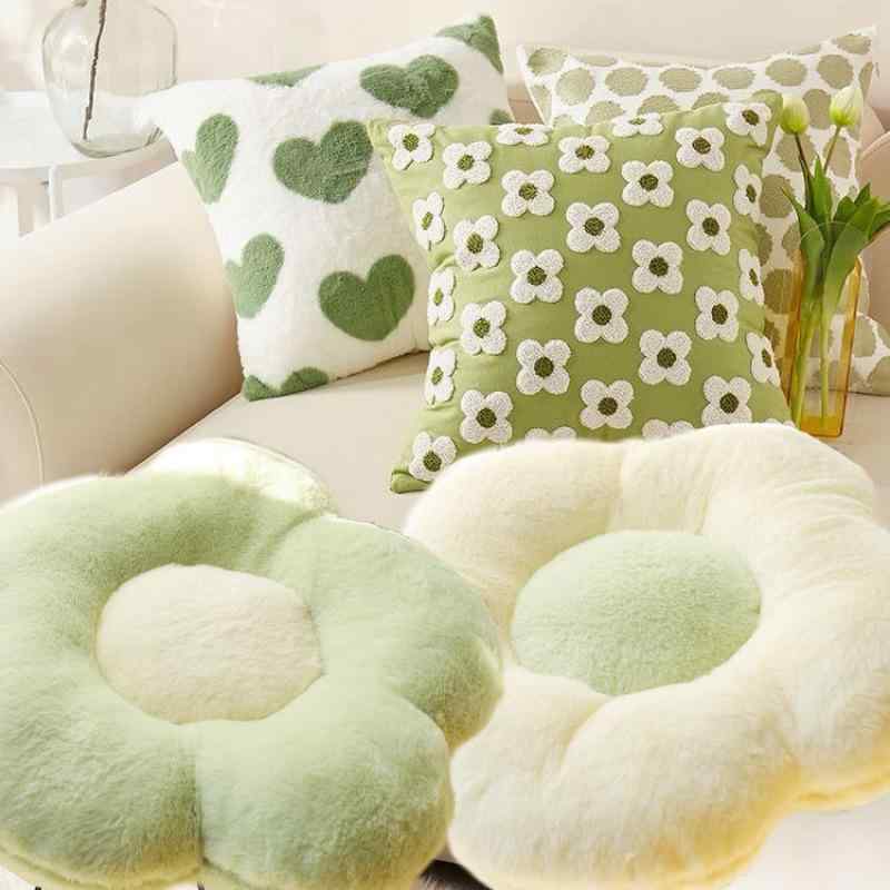 クッション 北欧風 小花柄 枕カバー 背当て 取り外し可能 洗える 春夏 リビング 寝室 ソファ 抱き枕 PP綿