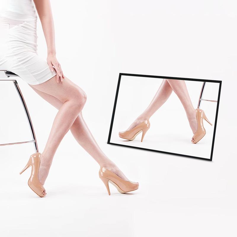 靴 ラック付き 試着 全身鏡 壁掛け 鏡 アルミフレーム ヨーロピアン調 姿見 交換用 靴ラック バスルー..