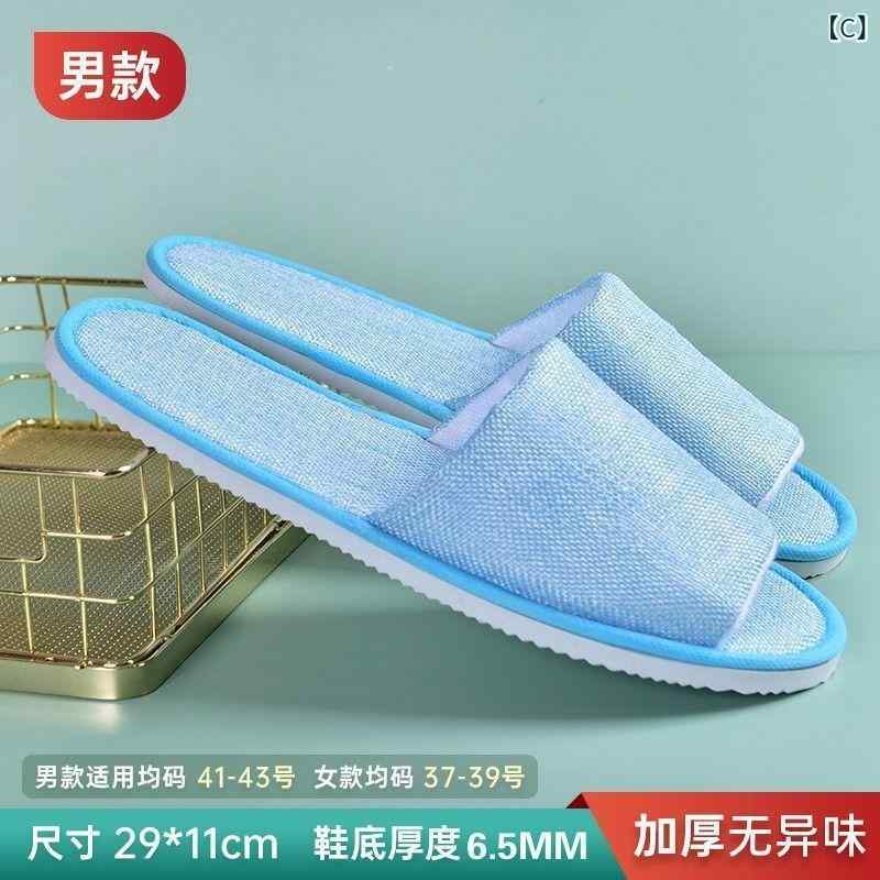 使い捨てスリッパ レディース リネン 旅館 ホテル アメニティ 携帯用 滑り止め 厚底 ゲスト 来客用 室内履き 春夏