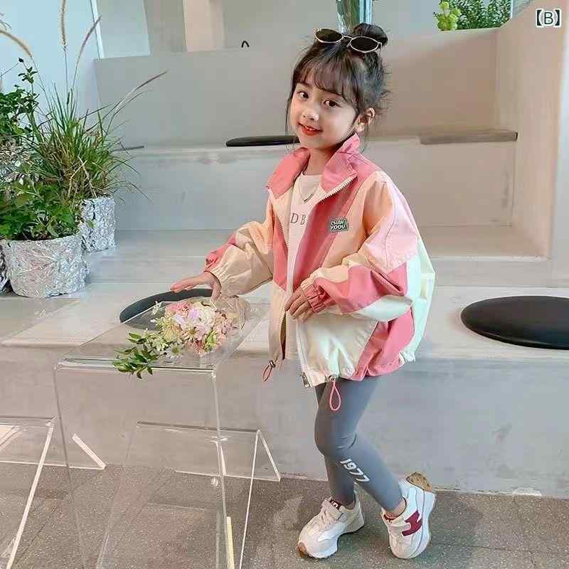 キッズ ジャケット 女の子 春秋 中綿 アウター 10歳 ポリエステル 薄手 かわいい カジュアル 普段使い 通園 通学 ピンク系 紫 3