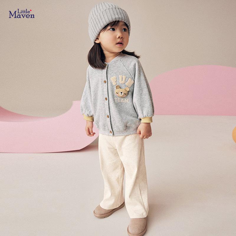 キッズ 女の子用 パンツセット かわいい 3Dデコレーション 子供服 上下セット 綿80% 長袖 ロングパンツ 秋