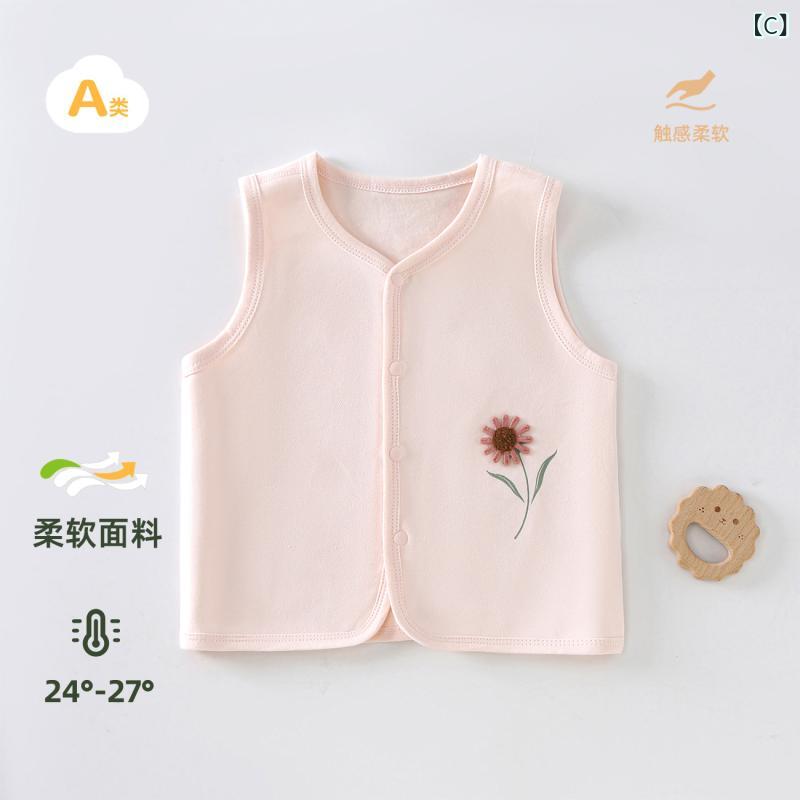 ベビー服 ベスト 女の子 春秋 綿100% 子供服 かわいい 花柄 うさぎ 薄手 66cm 73cm...