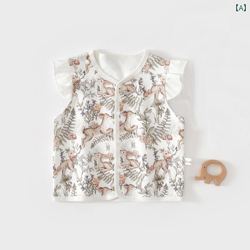 ベビー服 マタニティ マタニティウェア 女の子 秋冬 コットン ベスト 裏起毛 小鹿柄 カモフラ柄