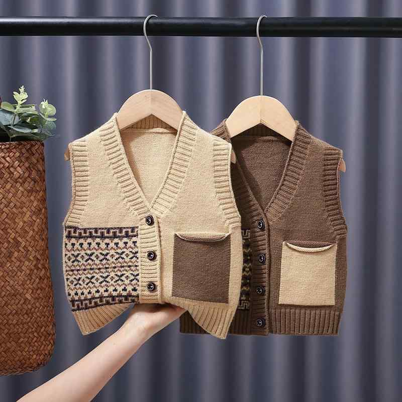 子供服 ニットベスト 春秋 ベビー服 ウール ベスト 深棕色 卡其色 73 80 90 100 11...