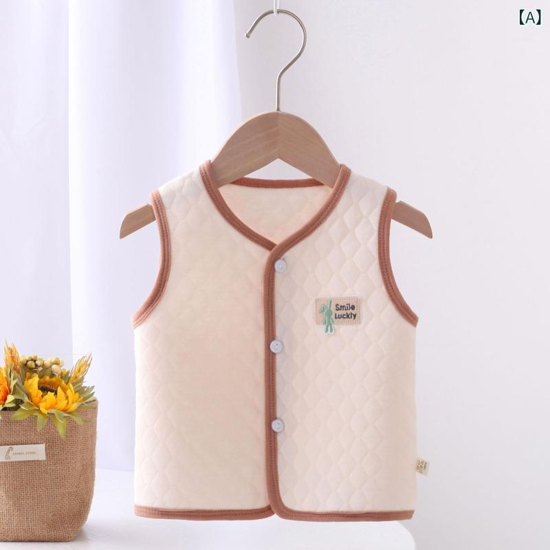 子供服 ベスト ベビー服 中綿入り あったか 男女兼用 春秋 かわいい コットン100% 66cm 73cm 80cm 90cm..