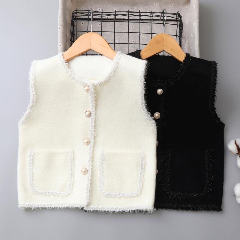 子供服 ベスト 女の子 秋 冬用 韓国風 ベスト チョッキ キッズ アウター 普段着 かわいい フォーマル ..