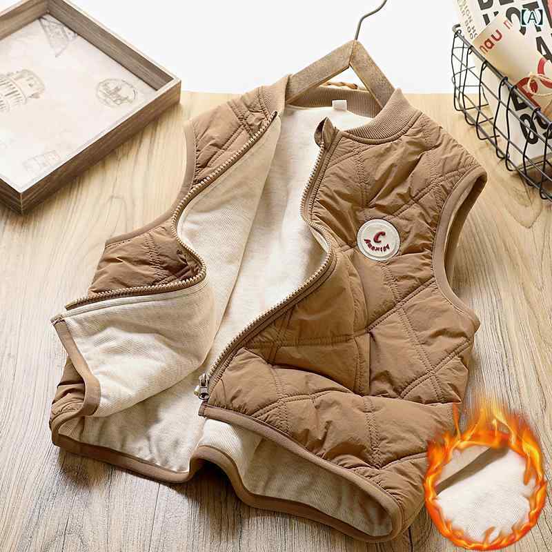 子供用 ベスト 秋冬 通学 防寒着 裏起毛 厚手 女の子 中綿入り 保温 男の子 キッズ 子供服 アウター 2