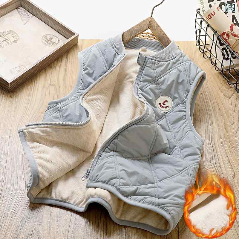 子供用 ベスト 秋冬 通学 防寒着 裏起毛 厚手 女の子 中綿入り 保温 男の子 キッズ 子供服 アウター 3