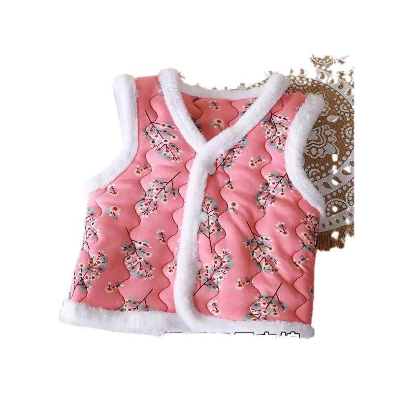 子供服 ベスト 女児 ベビー 東北 花柄 刺繡 厚手 防寒 アウター かわいい ポリエステル 80cm 90cm 100cm 110cm 120cm 130cm 140cm