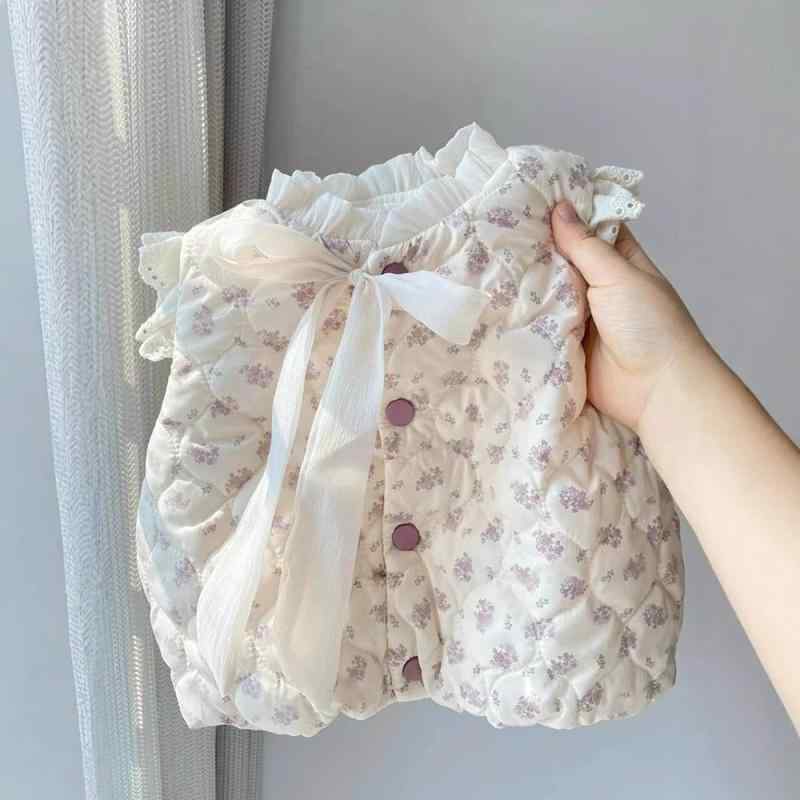 子供服 ベスト 女の子 冬服 ベビー服 おしゃれ かわいい キッズ チョッキ 幼児 花柄 ガーリー あったか 厚手 韓国風 アウター