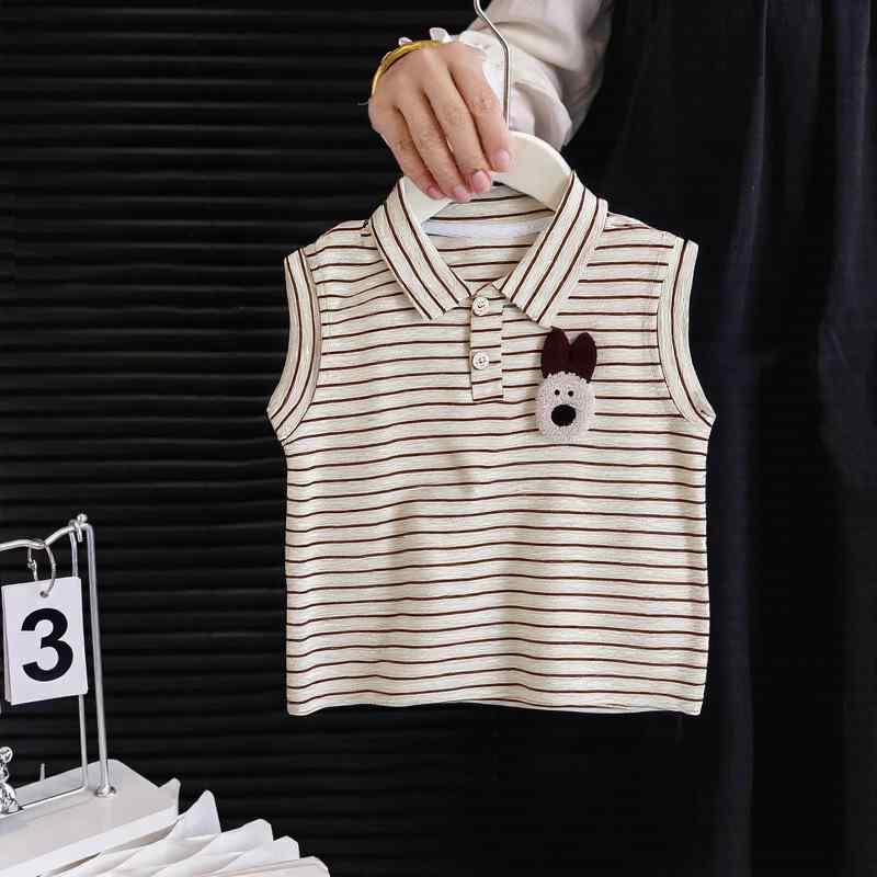 キッズ ベビー服 夏服 男の子 ストライプ ウサギ柄 タンクトップ ショートパンツ 上下セット 綿 薄手 ..