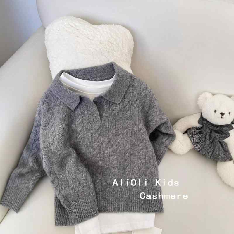 ニット キッズ 親子 ペアルック セーター 子供用 カシミヤ トップス 長袖 ポロネック ケーブル編み ゆ..