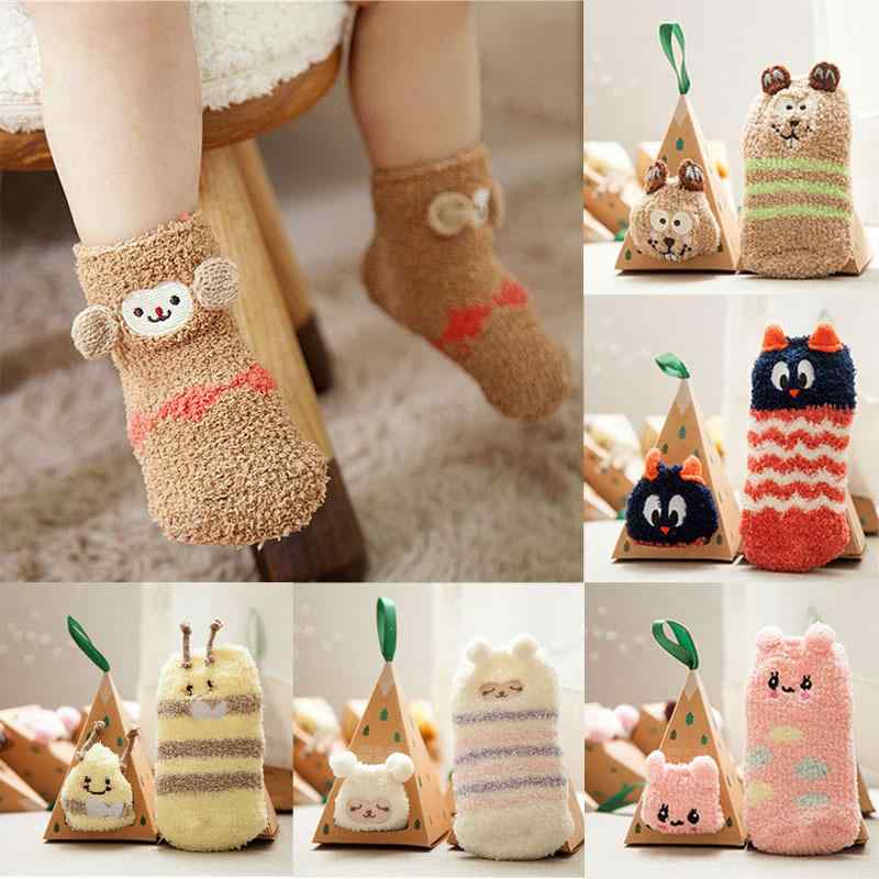 靴下 ベビー キッズ 厚手 フロアソックス 滑り止め付き 子供 赤ちゃん 男の子 女の子 コットン 柔らか 伸縮性 暖かい かわいい 1歳 2歳 3歳 4歳