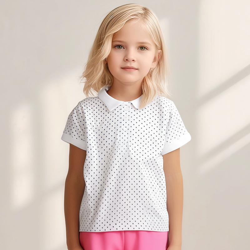子供服 Tシャツ 夏 半袖 ポロシャツ 女の子 トップス 綿100% かわいい 吸湿速乾 普段使い