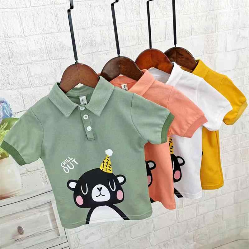 子供服 Tシャツ 半袖 春夏 男の子 ポロシャツ カトゥーン柄 トップス 90 100 110 120 130 吸湿速乾