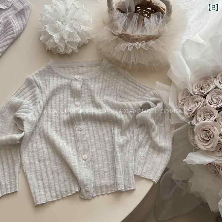 キッズ 子供服 カーディガン 親子 ペア 薄手 ニット 接触冷感 冷房対策 紫外線対策