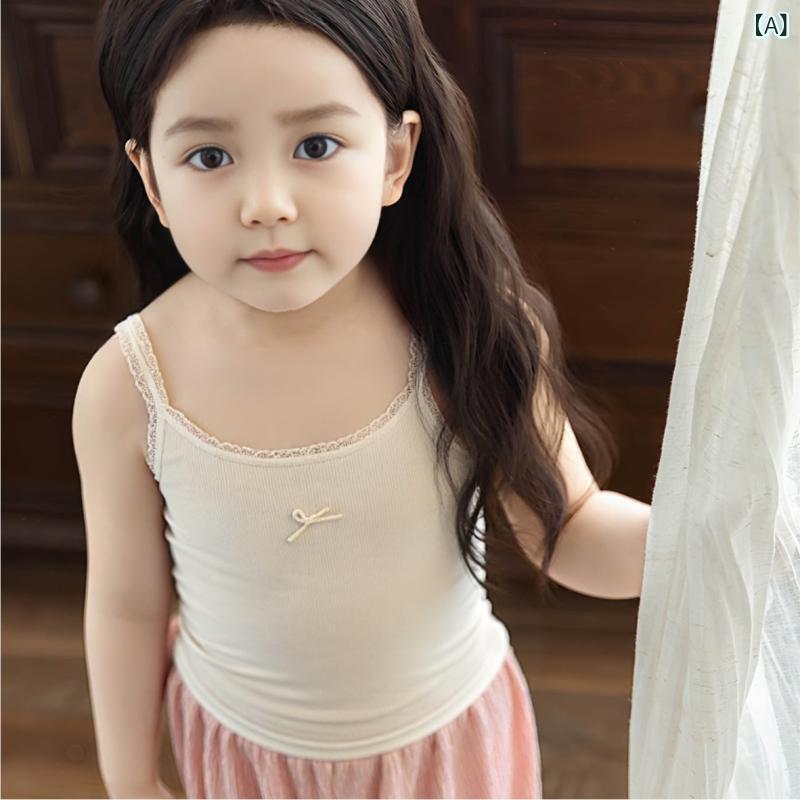 子供服 女の子用 タンクトップ モダール ノースリーブ ベビー キッズ 春夏 薄手 普...
