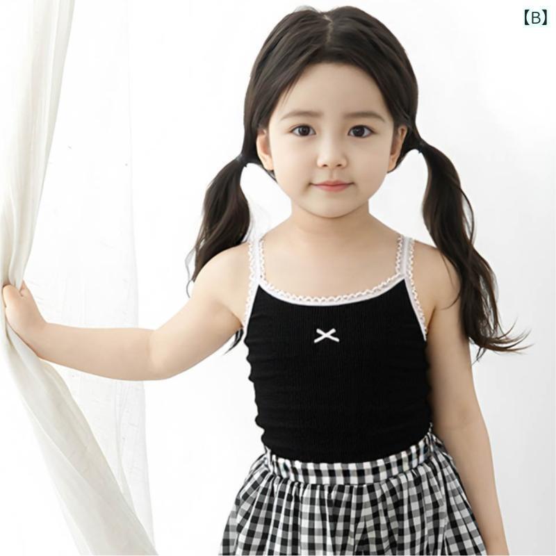子供服 女の子用 タンクトップ モダール ノースリーブ ベビー キッズ 春夏 薄手 普...