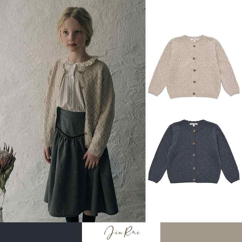 ニット キッズ 女の子 カーディガン 北欧風 羊毛 長袖 ニットカーディガン 羊毛セーター アウター かわいい 春秋 90 100 110 120 130 140 深杏 深灰ブルー