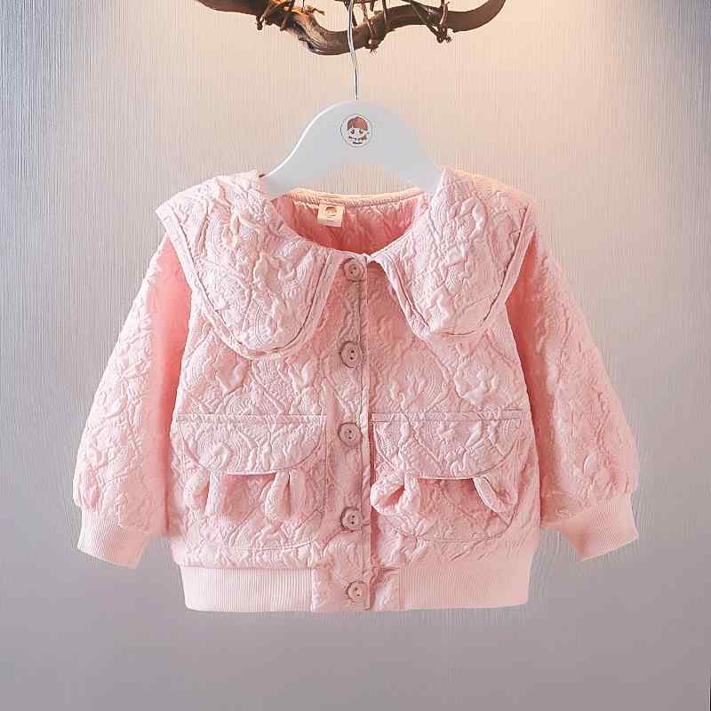 Cardigans - 子供服 ジャケット 女の子 春秋 アウター ベビー服 上着 カーディガン 羽織り 普段使い ピンク系 ホワイト ポリエステル