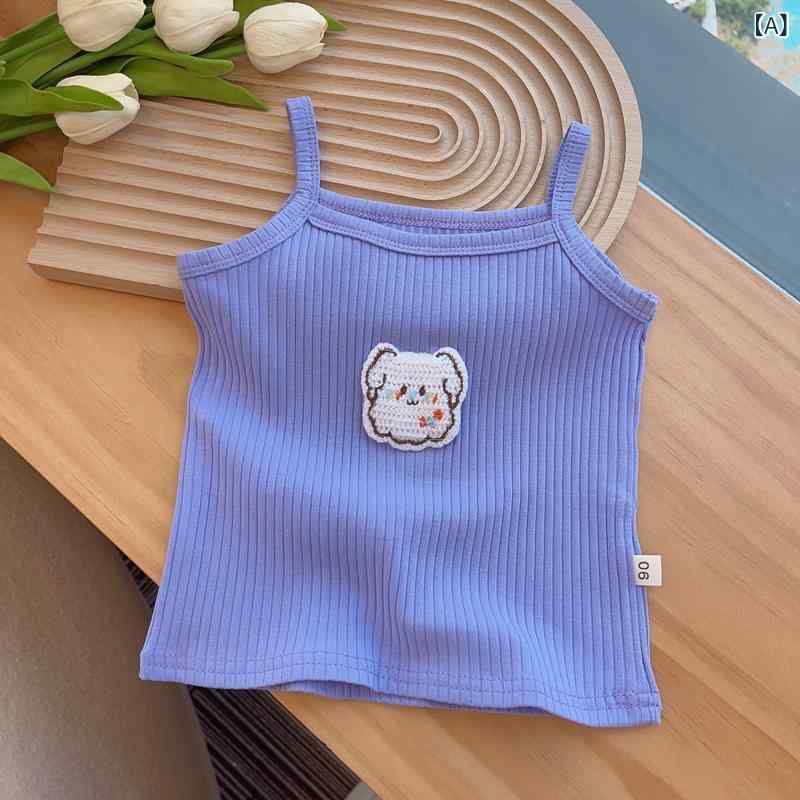 タンクトップ キッズ 女の子 子供服 キャミソール 接触冷感 ポリエステル 薄手 ノ...