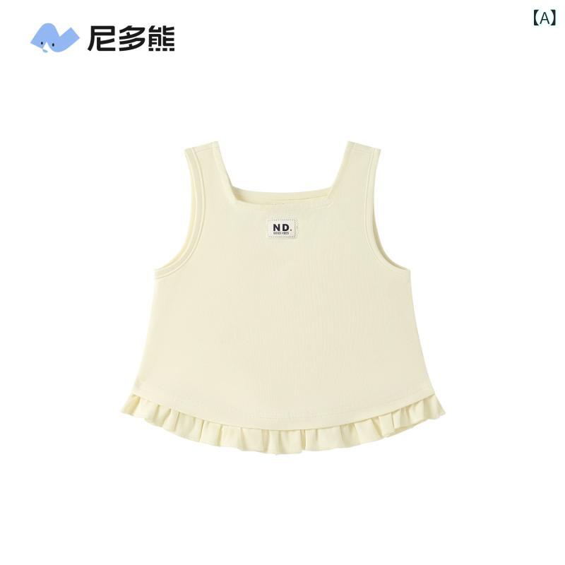 ベビー服 女の子 ノースリーブ トップス 春夏 コットン タンクトップ かわいい 伸縮性 通気性 80 90 10..