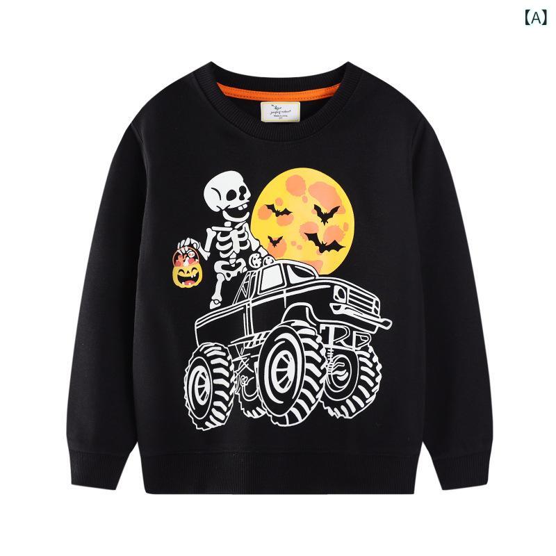 子供服 トレーナー 秋冬 長袖 ハロウィン柄 男女兼用 ニット 綿100% 子供服 トレーナー かわいい ハロウィン柄 男女兼用 ニット 綿100% 普段使い 保育園 幼稚園(4)