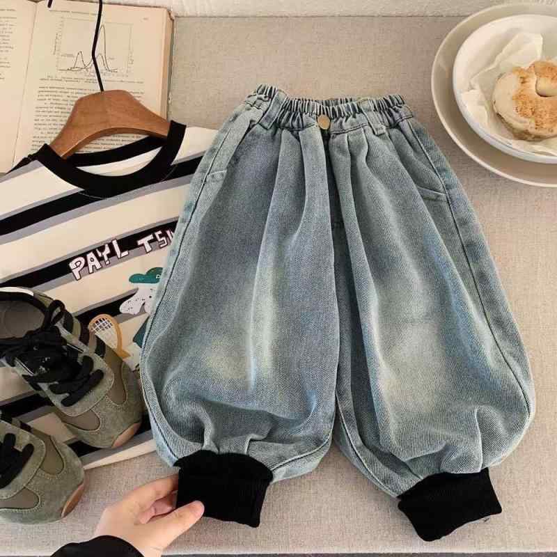 子供服 デニムパンツ ボーイズ ズボン ロングパンツ デニム ジーパン ゆったり かわいい ライトデニム ..