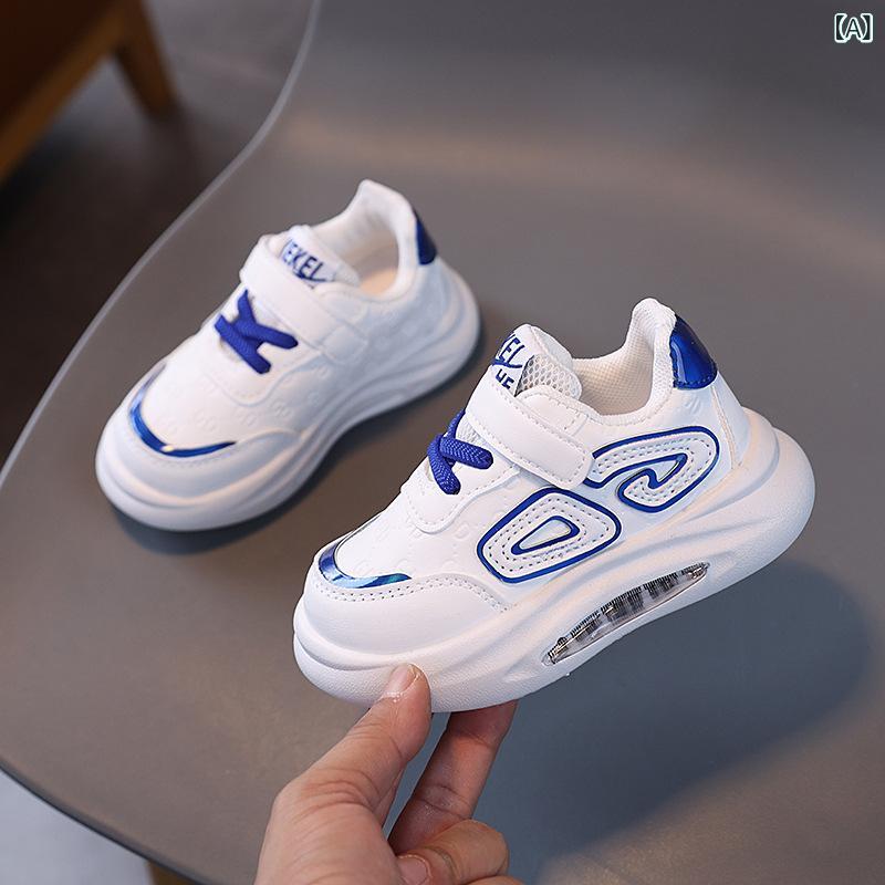 Sneakers - スニーカー キッズ 子供靴 男の子 女の子 通気性 スポーツシューズ 運動靴 幼稚園 小学生 7歳 8歳 9歳 10歳 11歳 12歳 人工皮革 防水 滑り止め 春 秋 青 赤 黒