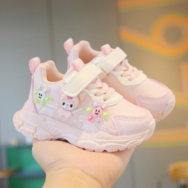 キッズ スニーカー 女の子 ベビー シューズ 超軽量 子供 運動靴 カートゥーン 春秋 ピンク パープル 1歳 2歳 3歳 4歳 5歳 6歳 EVA マジックテープ 幼稚園 保育園 普段使い