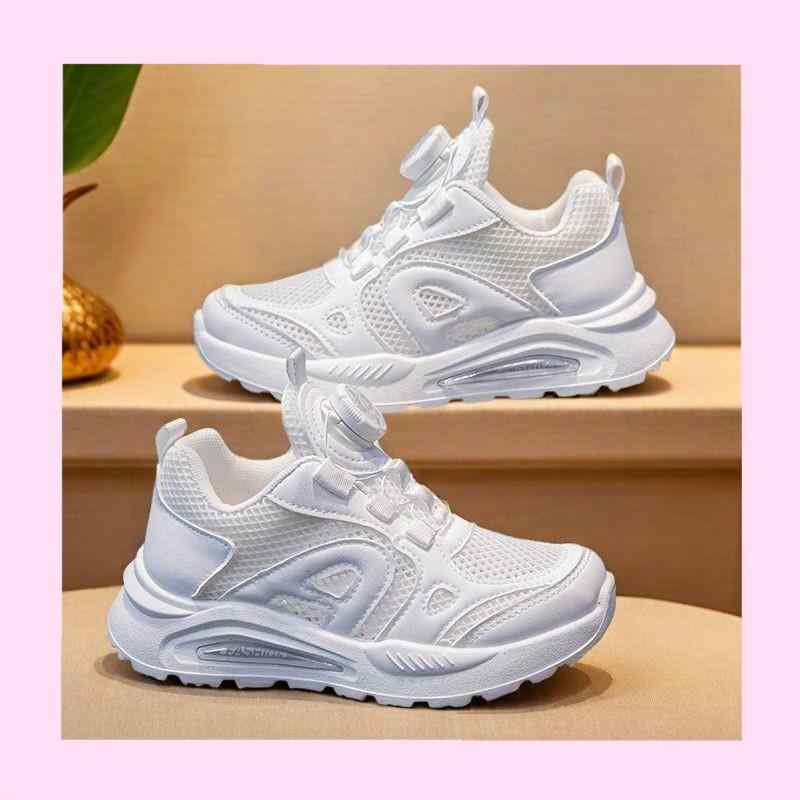 スニーカー キッズ 子供靴 男の子 女の子 運動靴 回転バックル カジュアル シューズ 通学履き 白 黒 防水 滑り止め 軽量 通気性 耐摩耗性 7歳 8歳 9歳 10歳 11歳 12歳 13歳 14歳 15歳 16歳 春夏秋冬