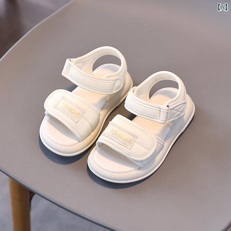 サンダル キッズ 子供 男の子 女の子 ビーチサンダル 柔らかい 軽量 厚底 白 黒 ピンク系