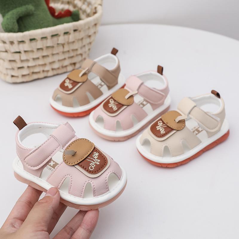 ベビー サンダル 男の子 女の子 夏 靴 シューズ 柔らかい底 滑り止め 歩行練習 ベージュ ピンク系 カーキ