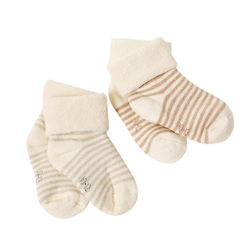 靴下 ベビー 赤ちゃん 新生児 秋冬 厚手 ソックス 男の子 女の子 キッズ 子供用 コットン 保温 防臭 ボーダー