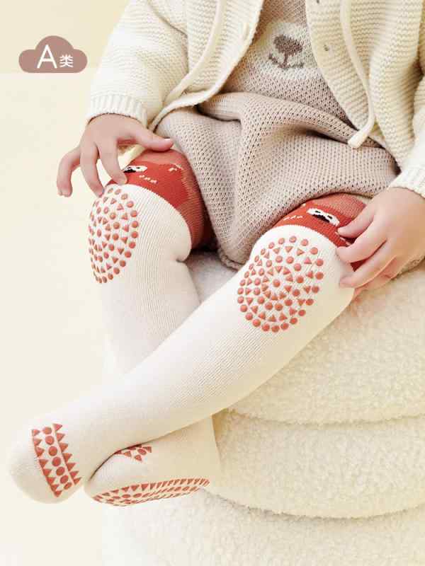 靴下 ベビー キッズ 冬用 厚手 裏起毛 滑り止め付き ニーハイソックス 新生児 子供用 男の子 女の子 膝当て付き 精梳綿 カートゥーン かわいい アニマル柄