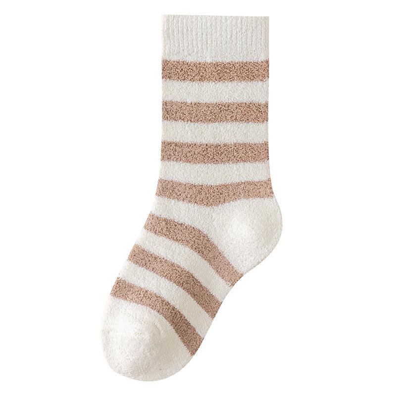 子供用靴下 秋冬 小熊柄 パイル編み 通気性 厚手 保温 キッズ 中筒ソックス かわいい 3足セット 3歳 4歳 5歳 6歳 7歳 8歳 9歳 10歳 11歳 12歳(x2)