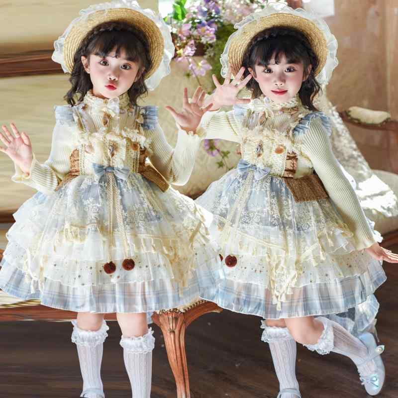 ワンピース キッズ 女の子 ロリータ 子供 プリンセス 誕生日 パーティー ドレス チュール ポリエステル 異国風 ハロウィン クリスマス 発表会 演奏会