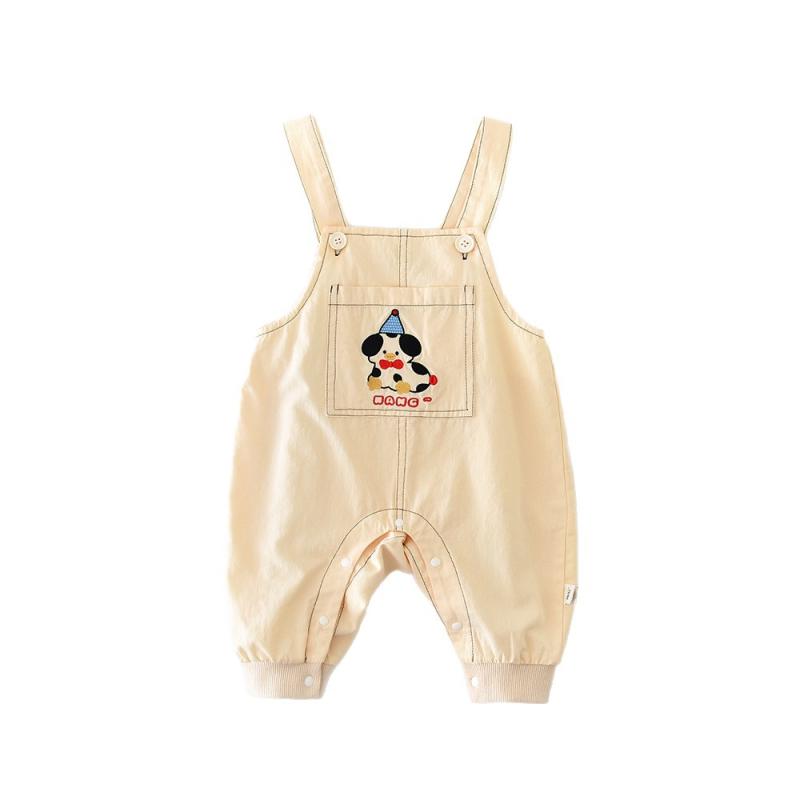 子供服 ベビー キッズ サロペット ロングパンツ 春秋 綿 カートゥーン かわいい 小犬柄 73cm 80cm 90cm 100cm