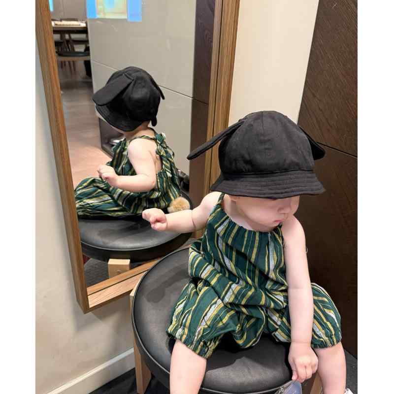 パンツ キッズ 子供服 背当て付きパンツ ストライプ柄 綿100% 蚊除け 虫よけ 涼しい 夏 普段使い かわいい ブルー系 80cm 90cm 100cm 110cm 120cm 130cm 140cm 150cm