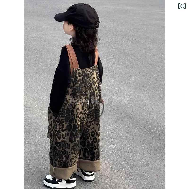 シャドーテールのキッズ 子供服 パンツ 男の子 女の子 綿 背当て付きパンツ ロングパンツ ヒョウ柄 春秋 カジュアル 普段使い｜アングル3