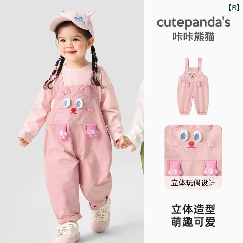 パンツ キッズ ベビー 子供服 男女兼用 サロペット コットン 春秋 73CM 80cm 90cm ...