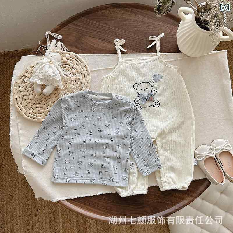 ベビー服 女の子 サロペット パンツ セットアップ 春秋 長袖 チェック柄 かわいい ...