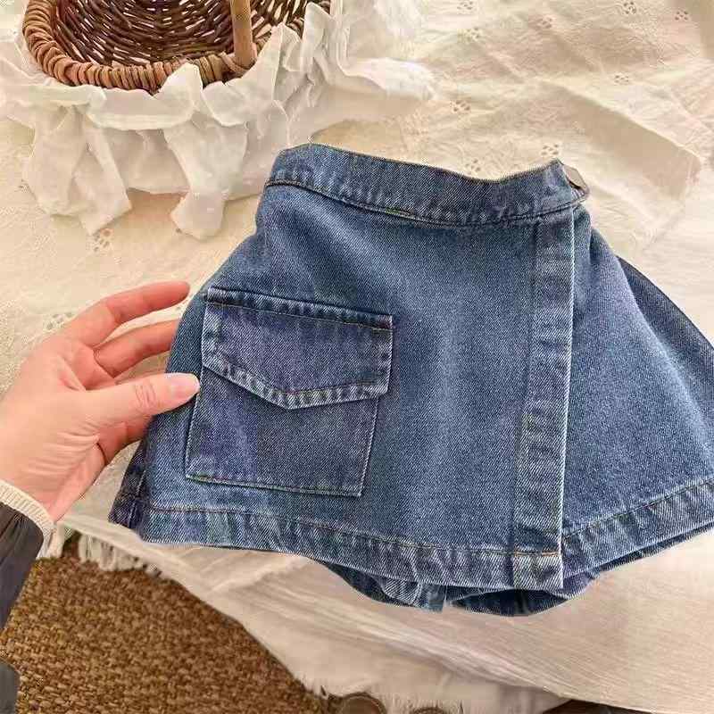 子供服 ジーンズ ショートパンツ 女の子 夏 デニム パンツ キュロットスカート 春夏 かわいい おしゃれ 中小童 中間ウエスト 90cm 100cm 110cm 120cm 130cm 140cm 150cm
