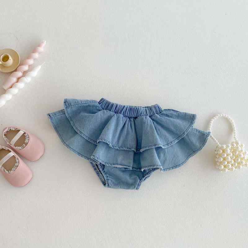 ベビー服 女の子 デニムスカート付きパンツ チュールスカート ブルマパンツ 夏物 幼児 かわいい フリル コットン 通気性 吸汗速乾 お出かけ 普段使い 73 80 90 100