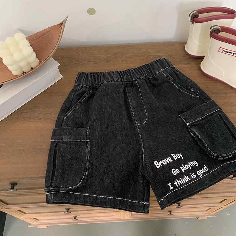 子供服 パンツ 男の子 デニム ハーフパンツ カジュアルパンツ 夏 中小 детска дрехи Спорт Англия 炭黒..