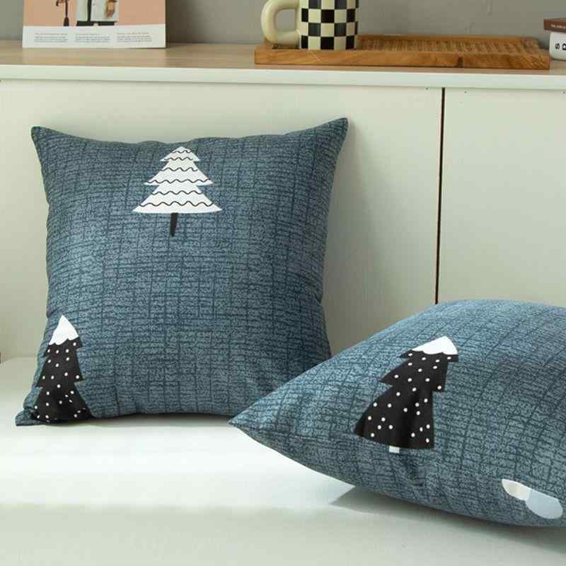 Fabrics - クッションカバー 北欧柄 帆布 ソファ背当て クッション 花柄 幾何学模様 40×40cm 45×45cm 50×50cm 腰当て 枕 花 草 木 幾何柄 おしゃれ かわいい リビング 寝室 車 椅子 オフィス