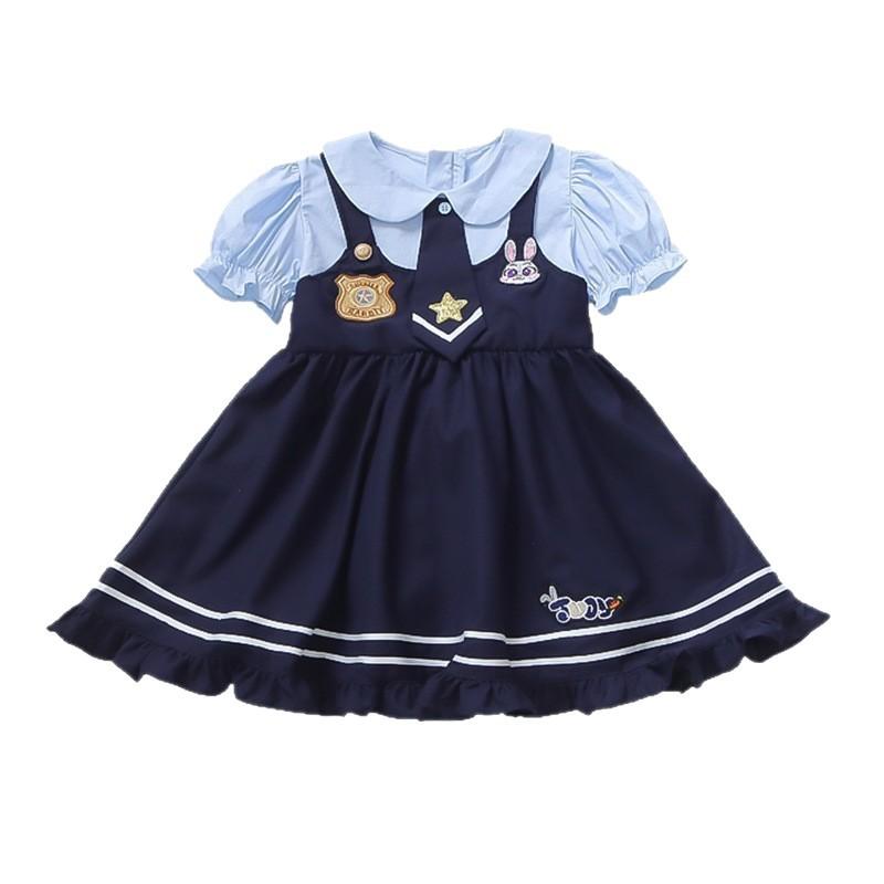 ワンピース 女の子 子供服 夏 ベビー プリンセス スカート チュール うさぎ柄 帽子付き コットン ブリティッシュスタイル かわいい 普段着