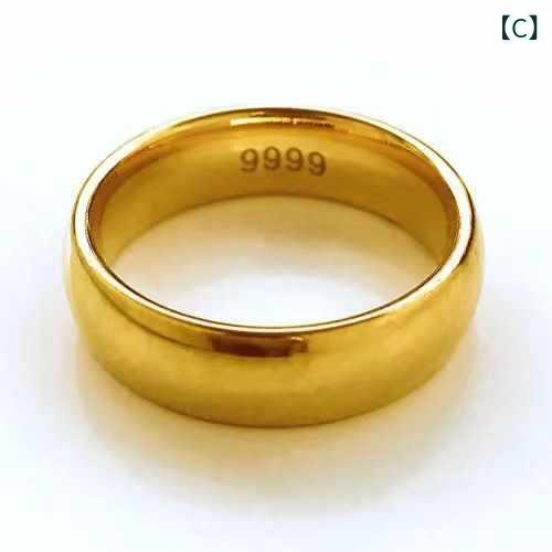 指輪 男性用 女性用 光沢 ペアリング 結婚 指輪 シンプル フリーサイズ 金色 ラッ...