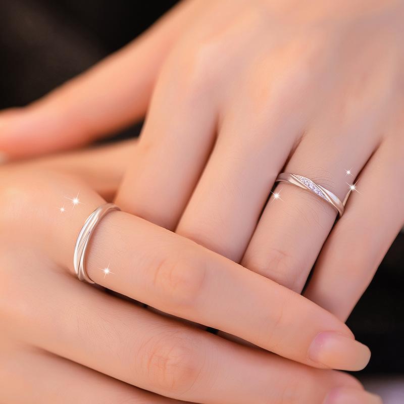 指輪 カップル ペアリング シルバー925 モビウスリング 電気メッキ加工 幾何学模様 ラッキーアイテム 高級感 アマゾン wish SHEIN