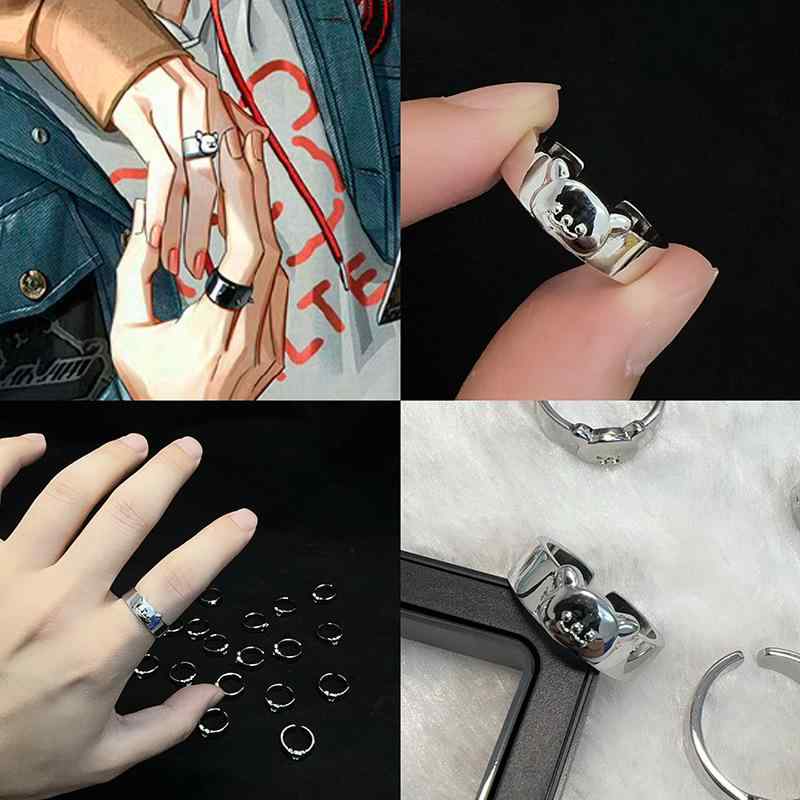 指輪 レディース メンズ ペアリング 犬 ドッグ モチーフ リング 尖刺 スタッズ 原宿系 病みかわいい パ..